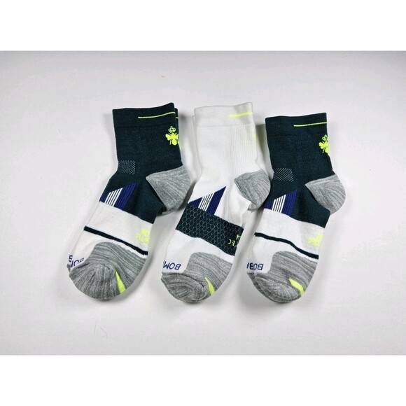 Bombas Hex-Tec Run Athletic Quarter Socks Lot Of 3 Pairs Size L - Picture 1 of 2